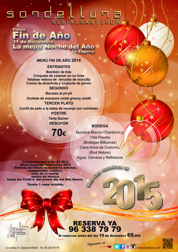 Cena Fin de Año 2014 en Sondelluna
